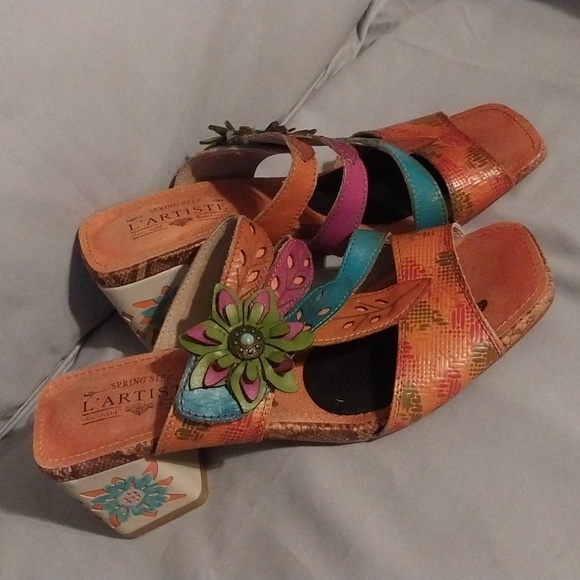Spring Step L'Artiste Floral Leather Sandal - Picture 2 of 6
